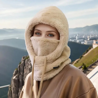 Winter Face Cover Hat with Fleece Sherpa Lining