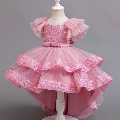 Girls’ Green Sequined Party Dress – 3 to 10 Years