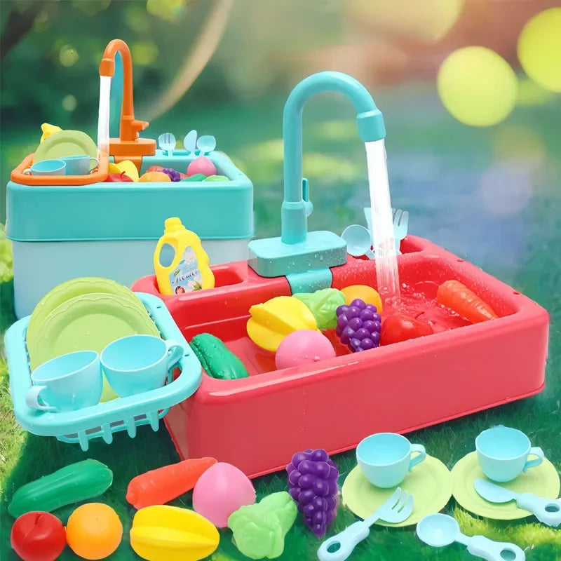 Kids’ Pretend Play Kitchen Sink – Role Play Dishwashing Set for Early Learning