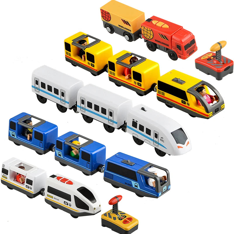 Electric Train Toy Set - Fits Standard Wooden Tracks & Railway Systems