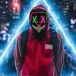 Halloween LED Mask – Poptrend Light-Up Scary Costume Accessory