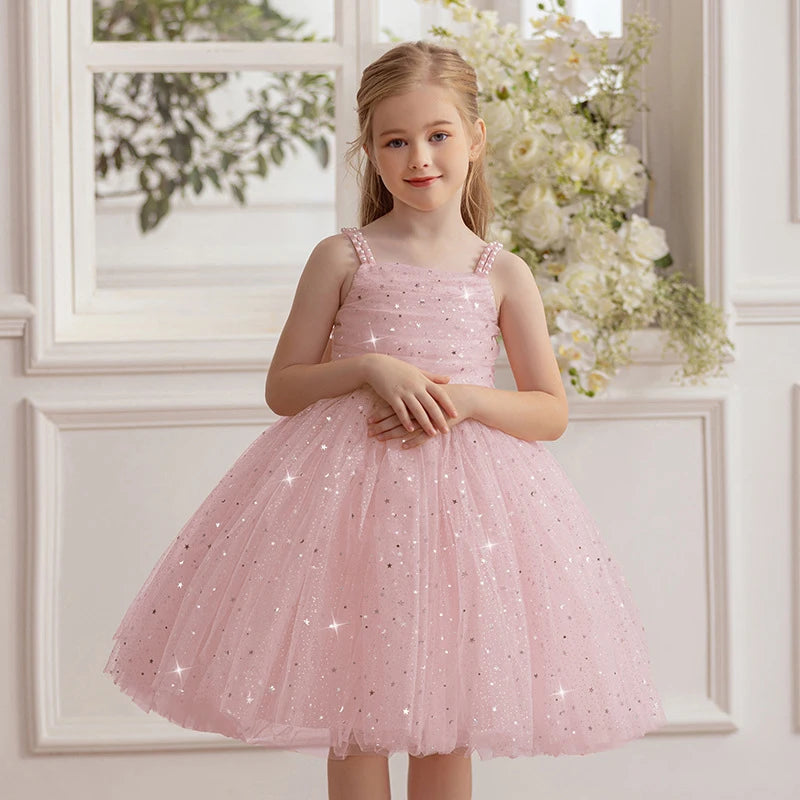 Girls Party Dress – Elegant Blue Sequin Gown