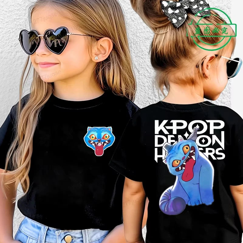 Saja Kpop Demon Hunters Boys Tee – Summer Cartoon Cotton Shirt