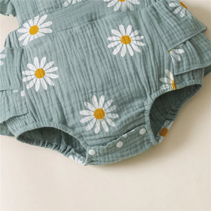 Cute Sunflower Baby Romper for Summer