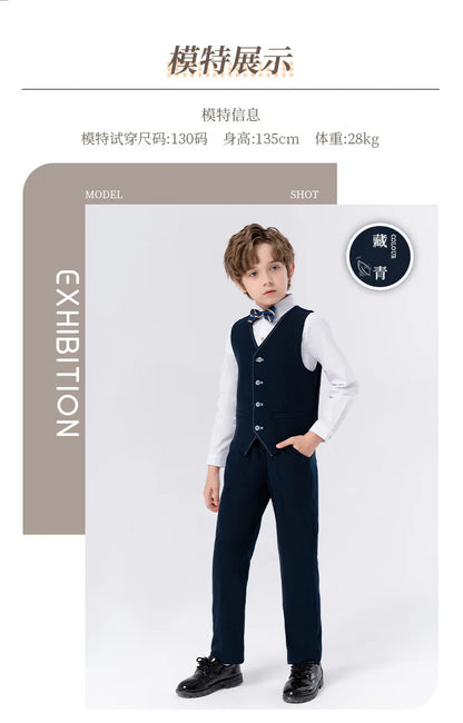Boys’ Formal Suit Set – Spring/Summer Wedding Outfit (Ages 1–14)