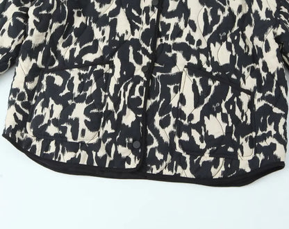 Commuter Style Cotton Jacket – Animal Print & Long Sleeve