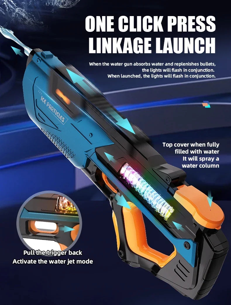 Full electric automatic water gun toy by Ultra Shoppings, portable for kids, perfect for summer beach outdoor water fights.