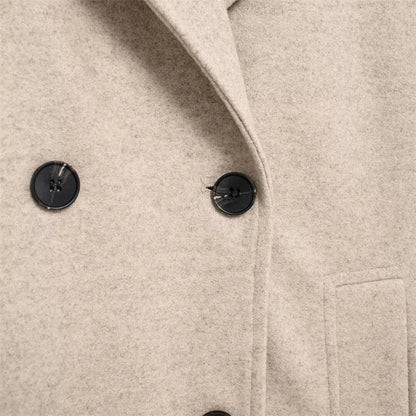 Autumn Chic Double-Breasted Lapel Coat