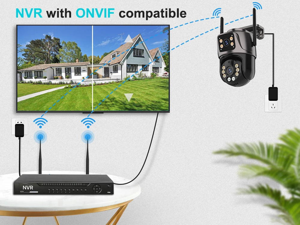 4K 8MP Dual-Lens PTZ WiFi Camera | AI Tracking Outdoor CCTV