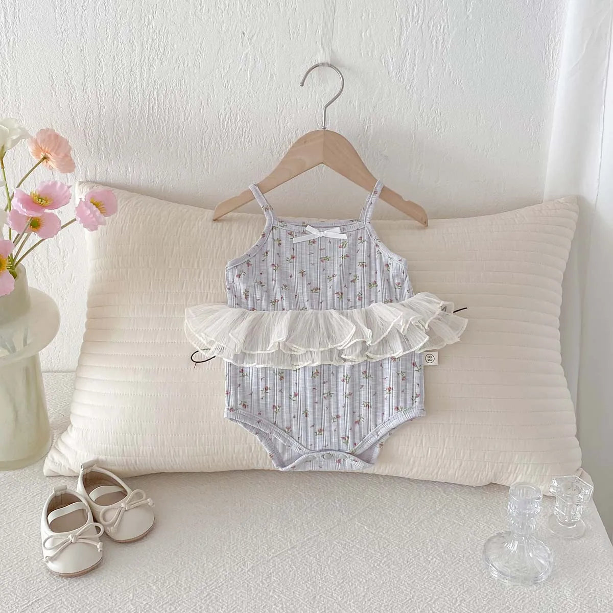 Baby Girl Floral Lace Romper Summer Outfit