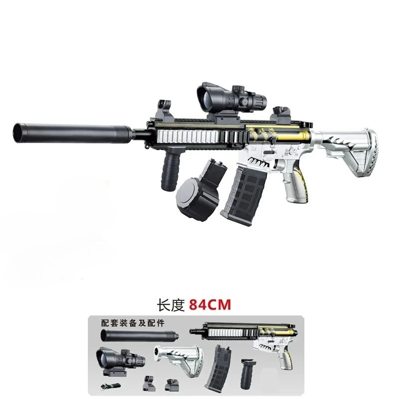 Ultra Shoppings M416 Classic Manual Gel Ball Gun with elastic gel for boys, outdoor toy perfect for holidays and Christmas activities.