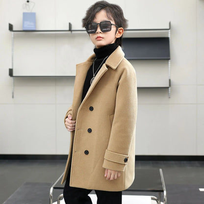 Fall & Winter Boys Jacket – Velvet Wool Outerwear