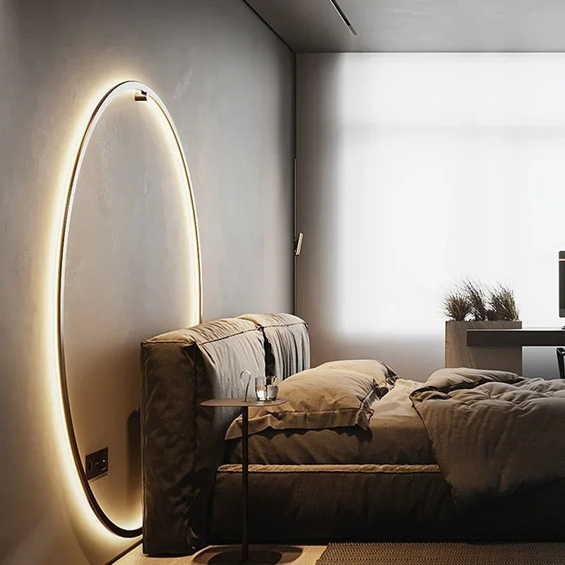 Modern LED Wall Lamp: Nordic Round Ring USB Sconce for Bedroom & Living Room