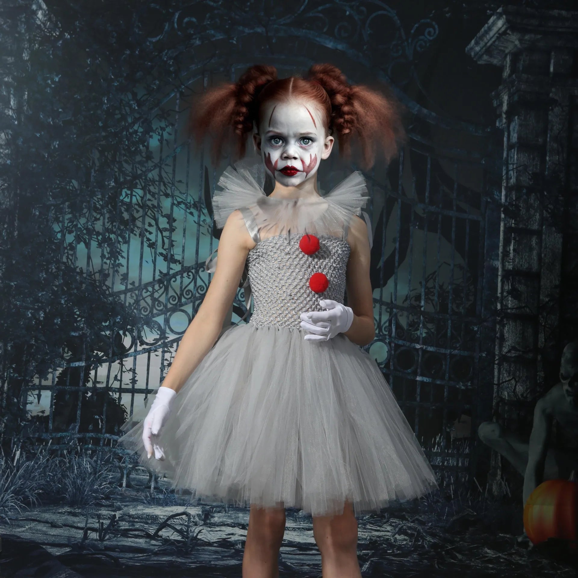 Kids Halloween 2025 Gray Joker Cosplay Outfit