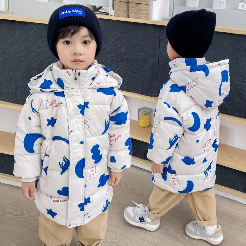 Kids’ Hooded Down Jacket – Warm & Windproof
