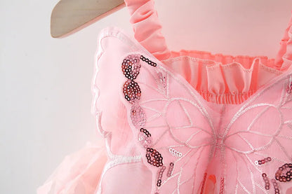 Toddler Girl Embroidered Mesh Party Outfit