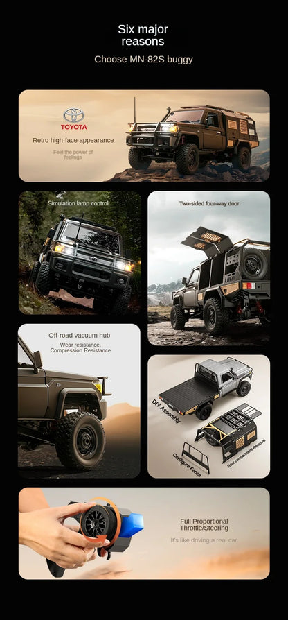 RC Pickup Truck MN82 – 1/12 Scale 4WD Off-Road Toy Car