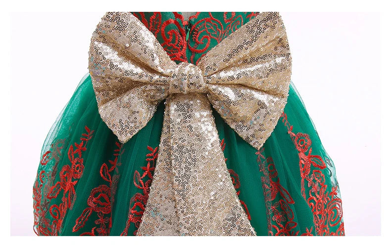 Baby Girl Lace Princess Dress with Big Bow – 3-24M