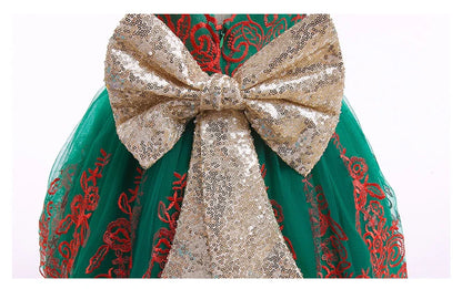 Baby Girl Lace Princess Dress with Big Bow – 3-24M