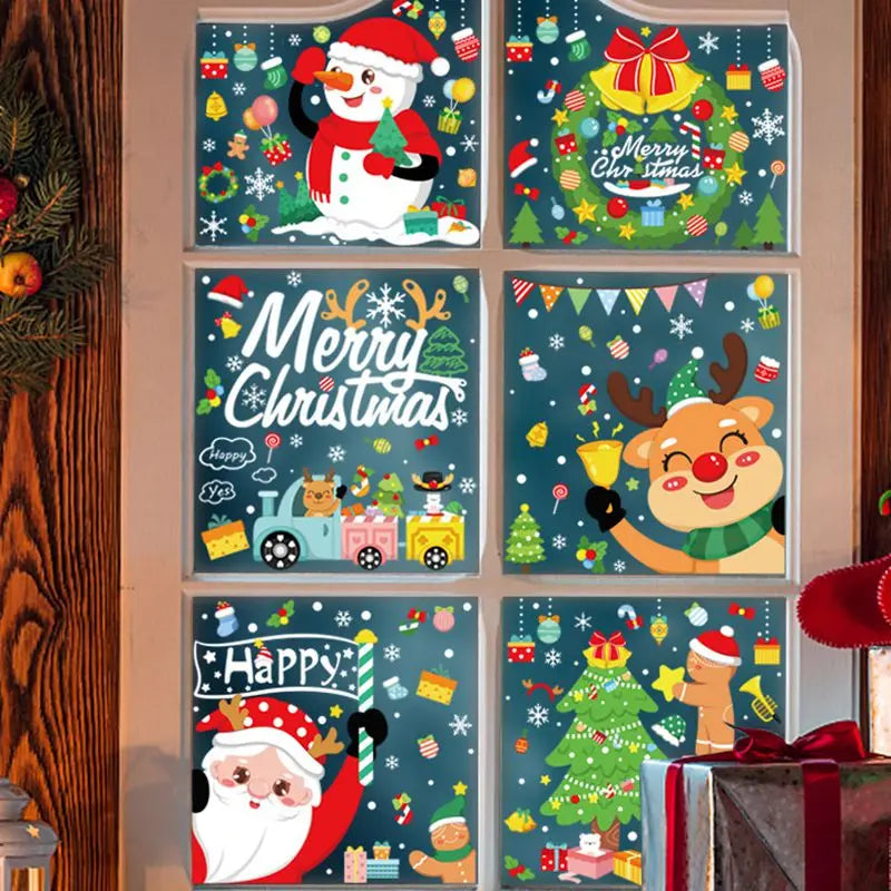 Festive Christmas Window Stickers: Santa, Snowflakes & Holiday Cheer