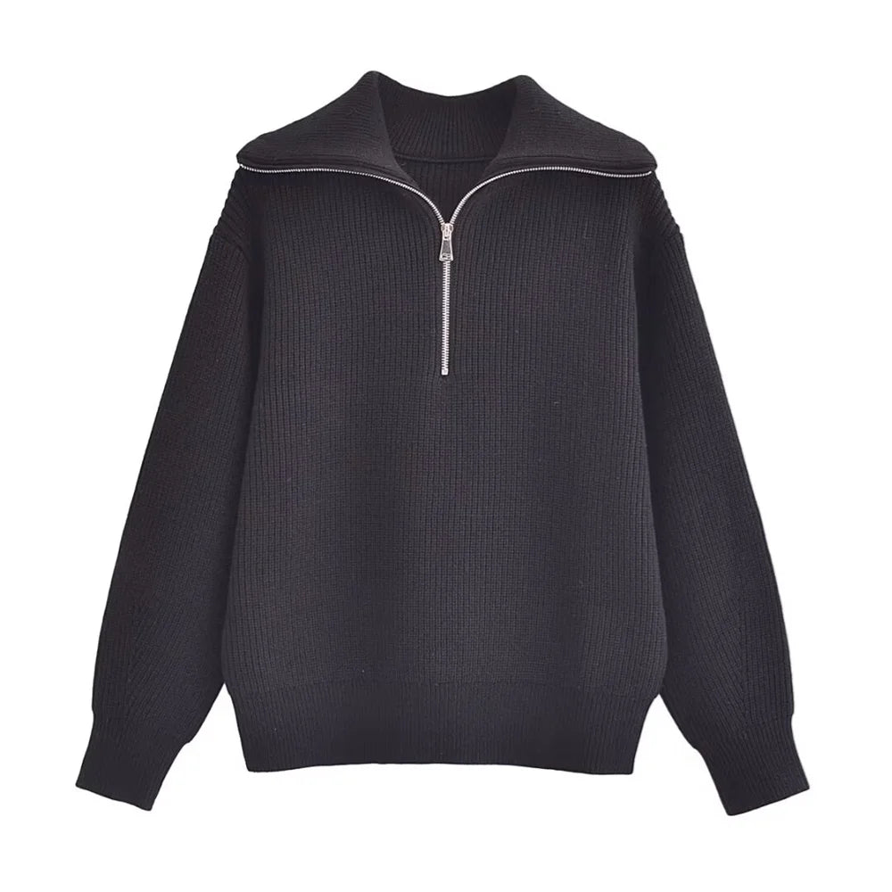 Warm Half-Zip Sweater Jacket for Fall/Winter