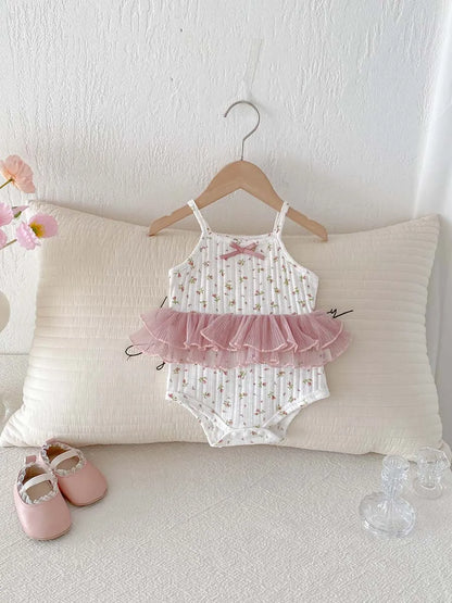 Baby Girl Floral Lace Romper Summer Outfit