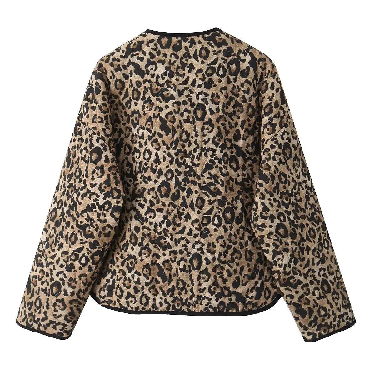 Commuter Style Cotton Jacket – Animal Print & Long Sleeve