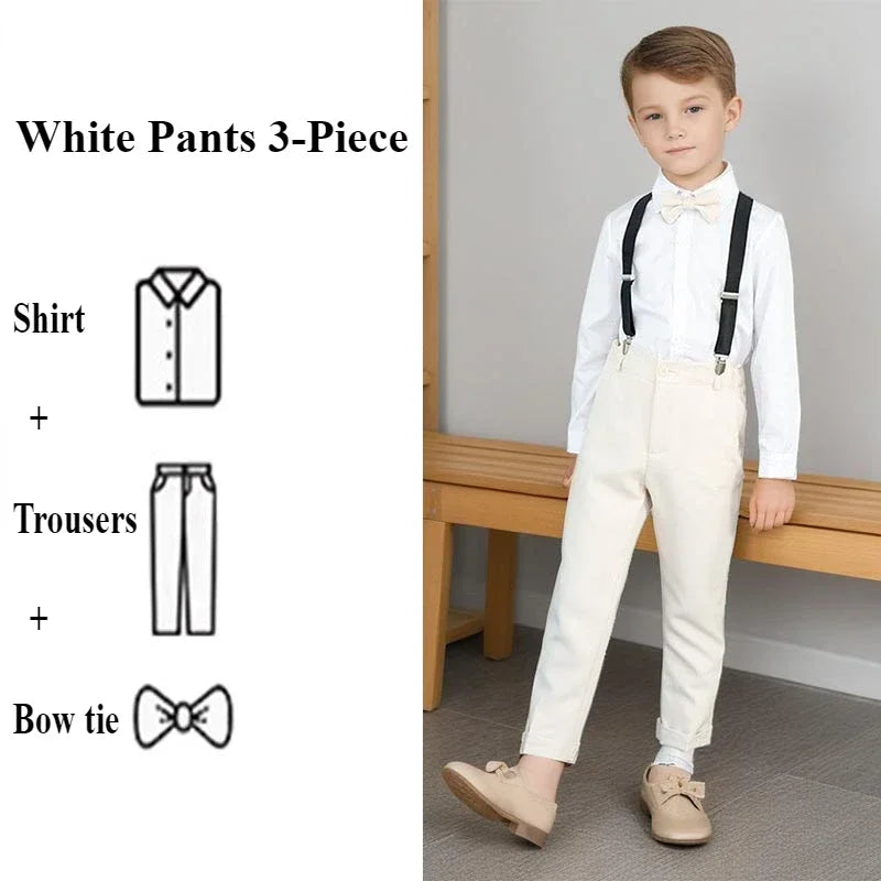 Children’s White Formal Outfit – Host & Evening Performance Suit