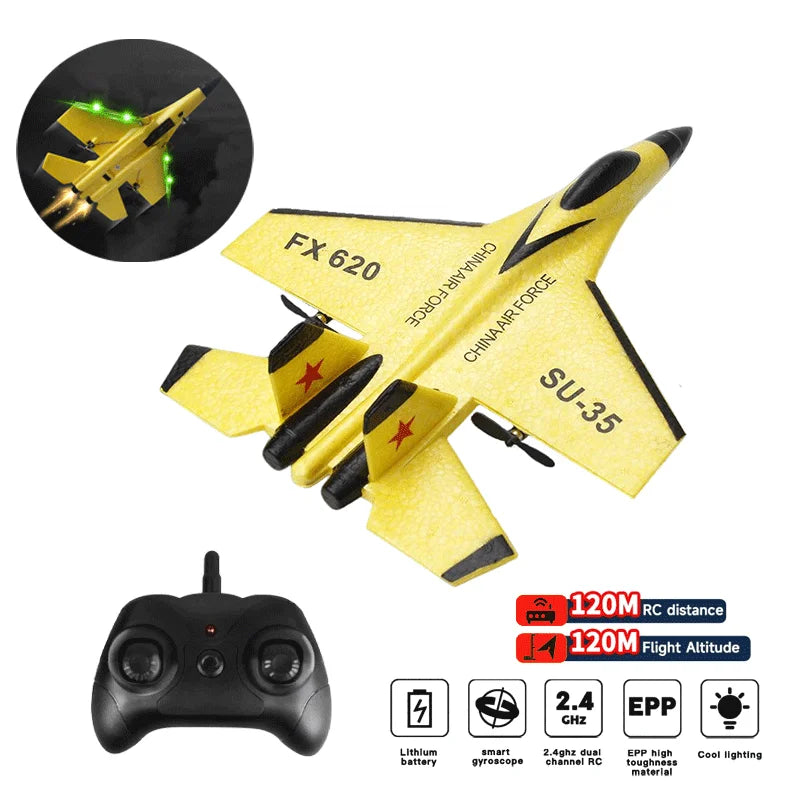 2.4G RC Foam Aircraft SU-35 – Fighter Jet Glider Toy for Kids