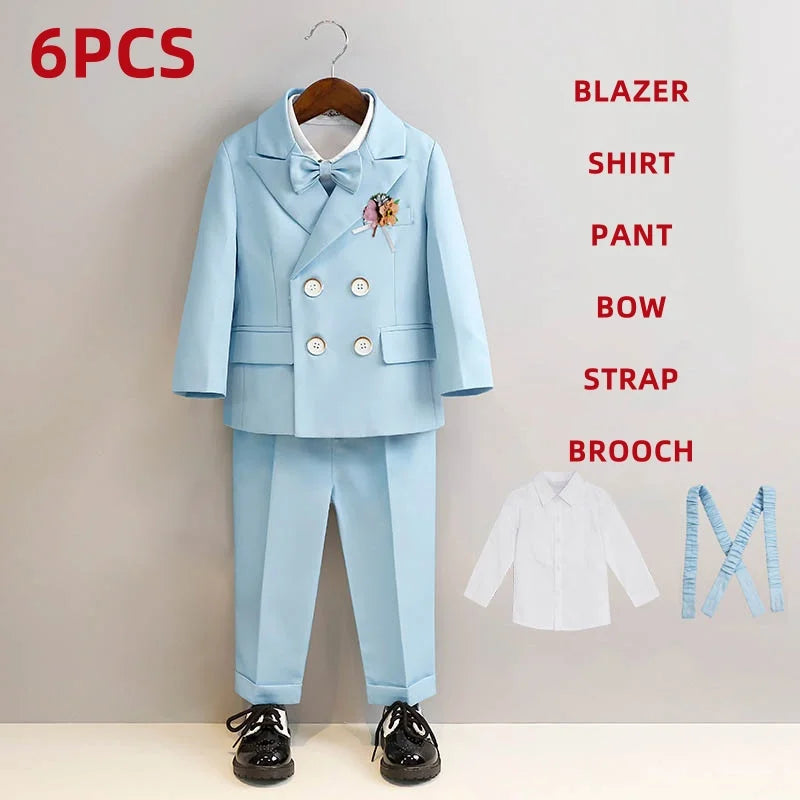 Boys’ Autumn Slim Fit Suit – Elegant Wedding Outfit Set (7–14Y)