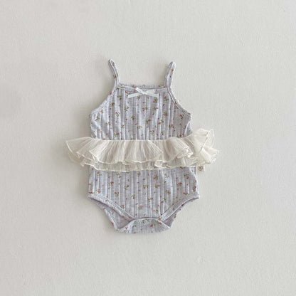 Baby Girl Floral Lace Romper Summer Outfit