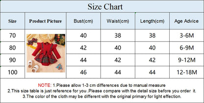 Baby Girl Christmas Party Costume 0–18M
