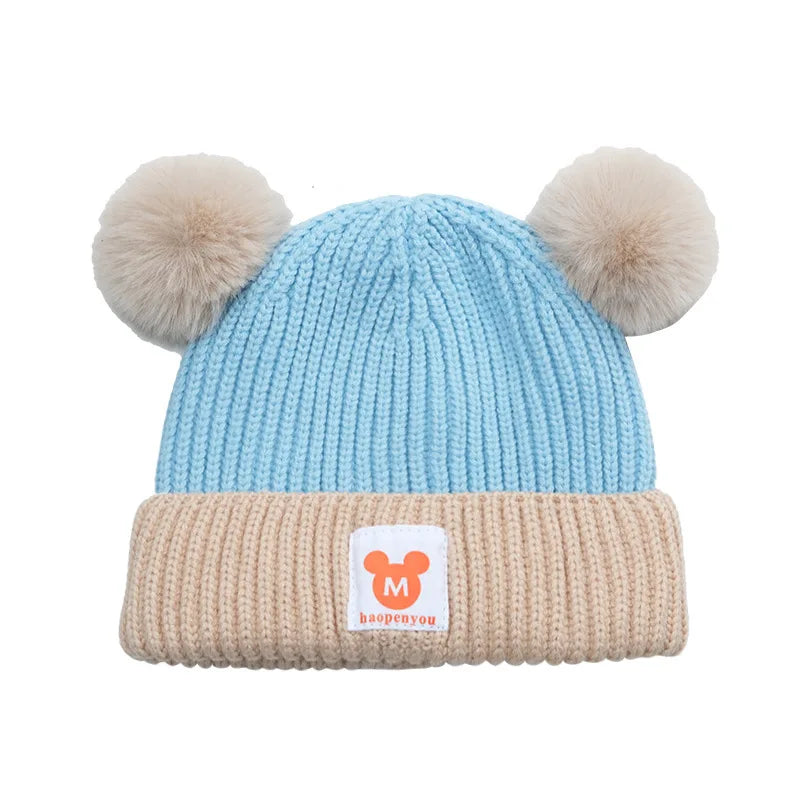 Cute Bear Knit Hat & Scarf Set for Kids