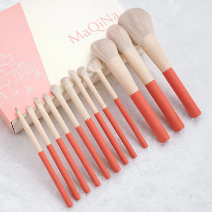 Makeup Brush Set with 4 Sponge Puffs – Complete Korean Beauty Kit