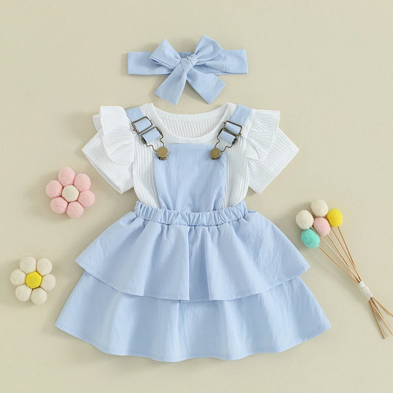 Sweet Baby Girl Summer Clothing Set 3Pcs