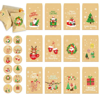 24/48pcs Christmas Kraft Paper Gift Bags – Cookie Wrapping & Party Favor for Xmas 2024