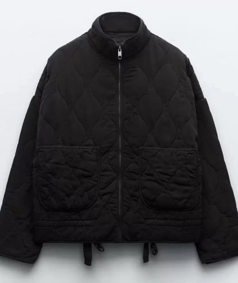 High Collar Quilted Coat – Retro Meets Modern