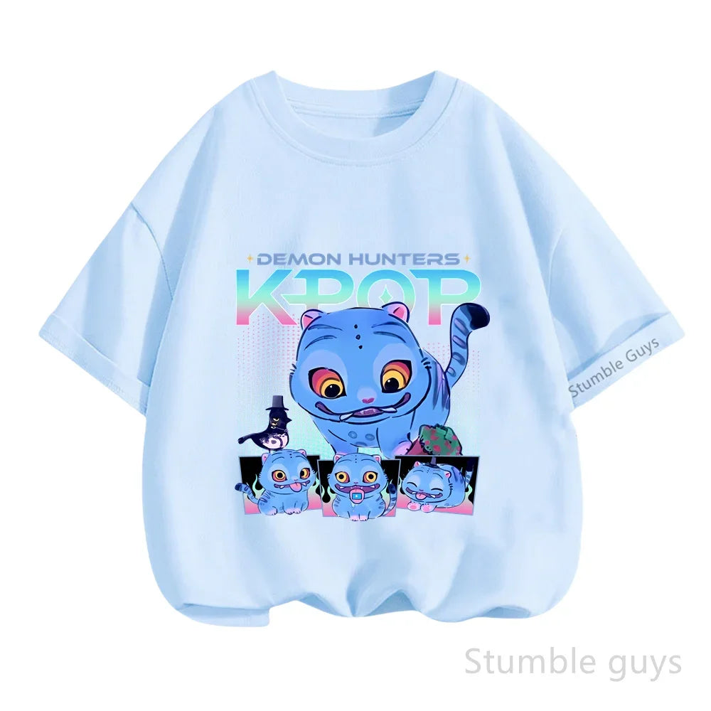 Kpop Demon Hunters Anime T-Shirt – Cool Short Sleeve for Children
