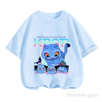Kpop Demon Hunters Anime T-Shirt – Cool Short Sleeve for Children