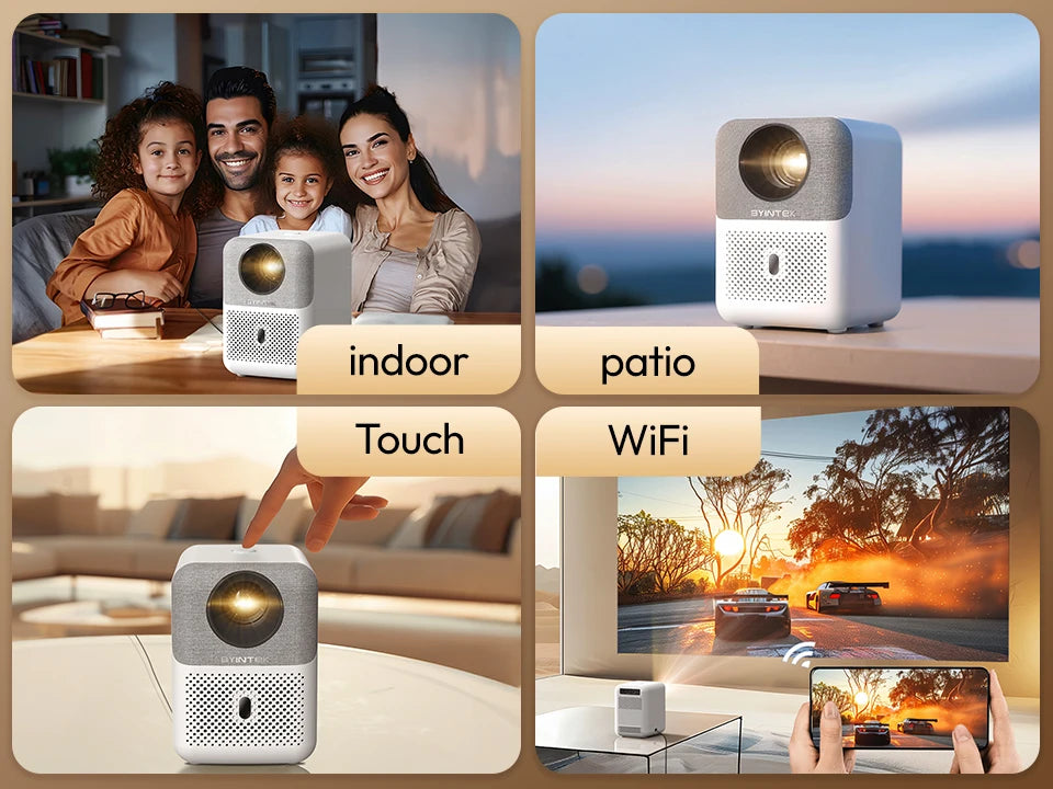 BYINTEK LOVE U4: 4K Smart Mini Projector for Wireless Home Cinema