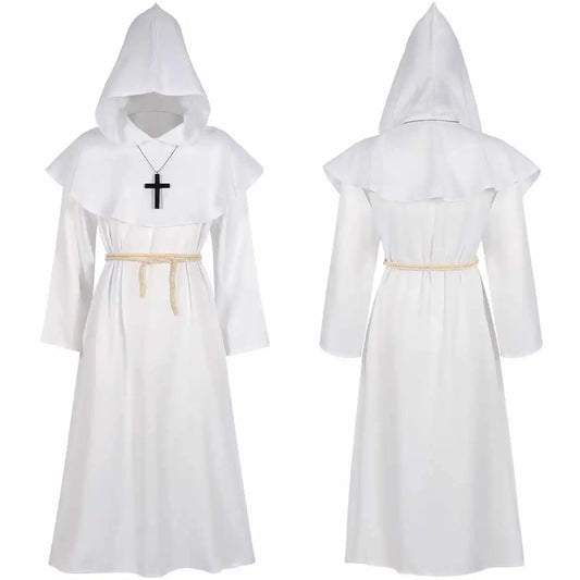 Elegant Medieval Robe – Women’s Halloween Cosplay Costume, Monk Wizard Priest Style