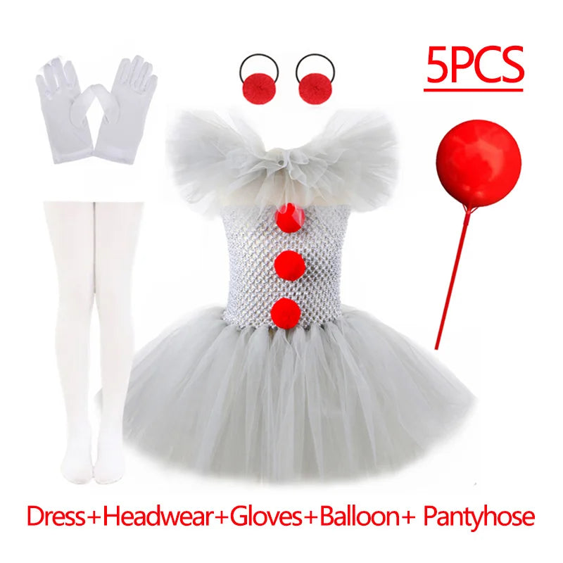 Kids Halloween 2025 Gray Joker Cosplay Outfit