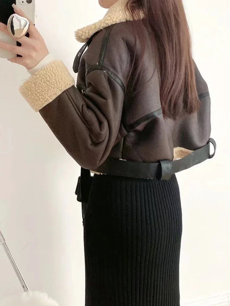 Thick Warm Moto Jacket – Faux Fur & Leather Streetwear