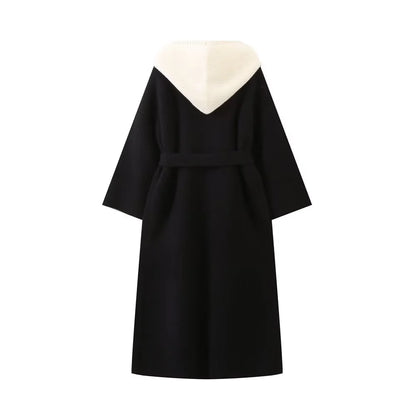 Chic Autumn Hooded Knit Coat – 2-in-1 Style