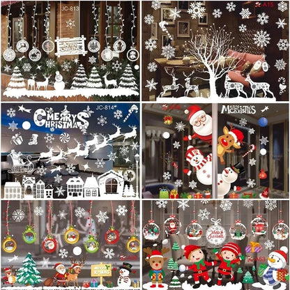 Festive Christmas Window Stickers: Santa, Snowflakes & Holiday Cheer