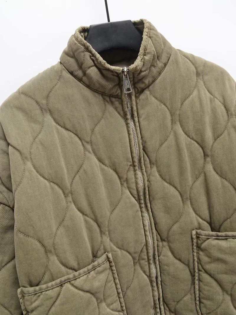 High Collar Quilted Coat – Retro Meets Modern