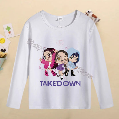 Kpop Demon Hunters Kids T-Shirt – Kawaii Cartoon Long Sleeve Top