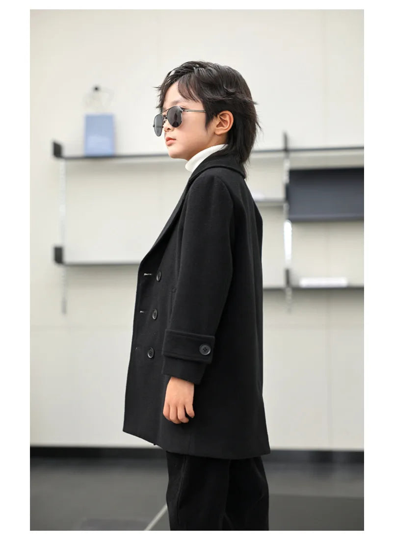 Fall & Winter Boys Jacket – Velvet Wool Outerwear