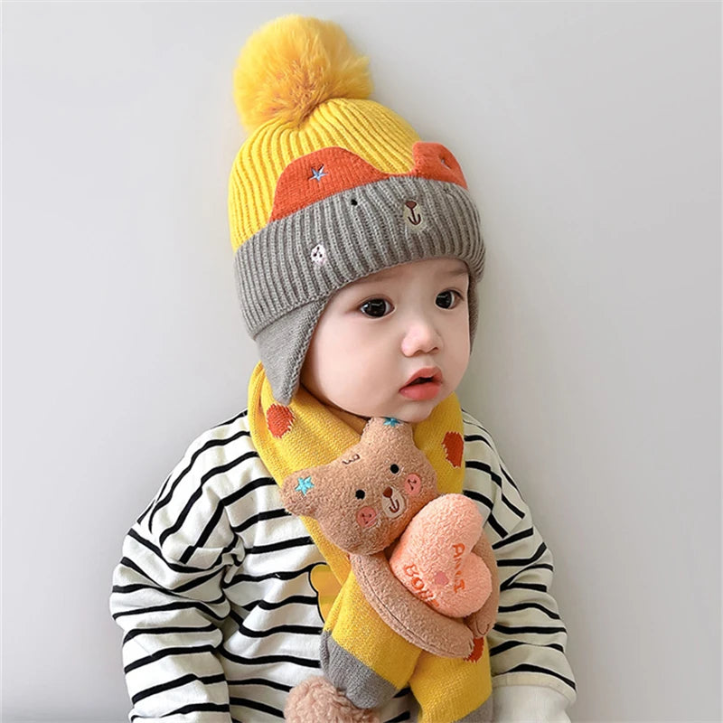 Warm Knit Bear Hat – Baby & Toddler Cap