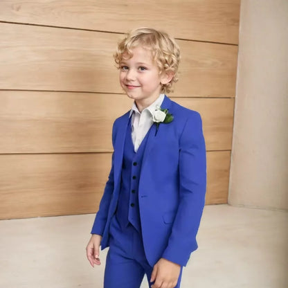 High-Quality Boys’ 3-Piece Tuxedo – Blazer, Vest & Trousers